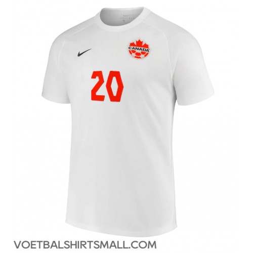 Canada Jonathan David #20 Voetbalkleding Uitshirt WK 2022 Korte Mouwen